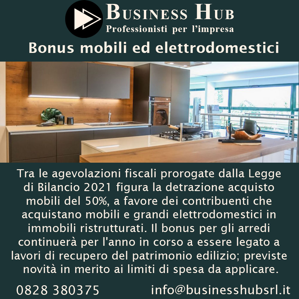 Bonus mobili ed elettrodomestici