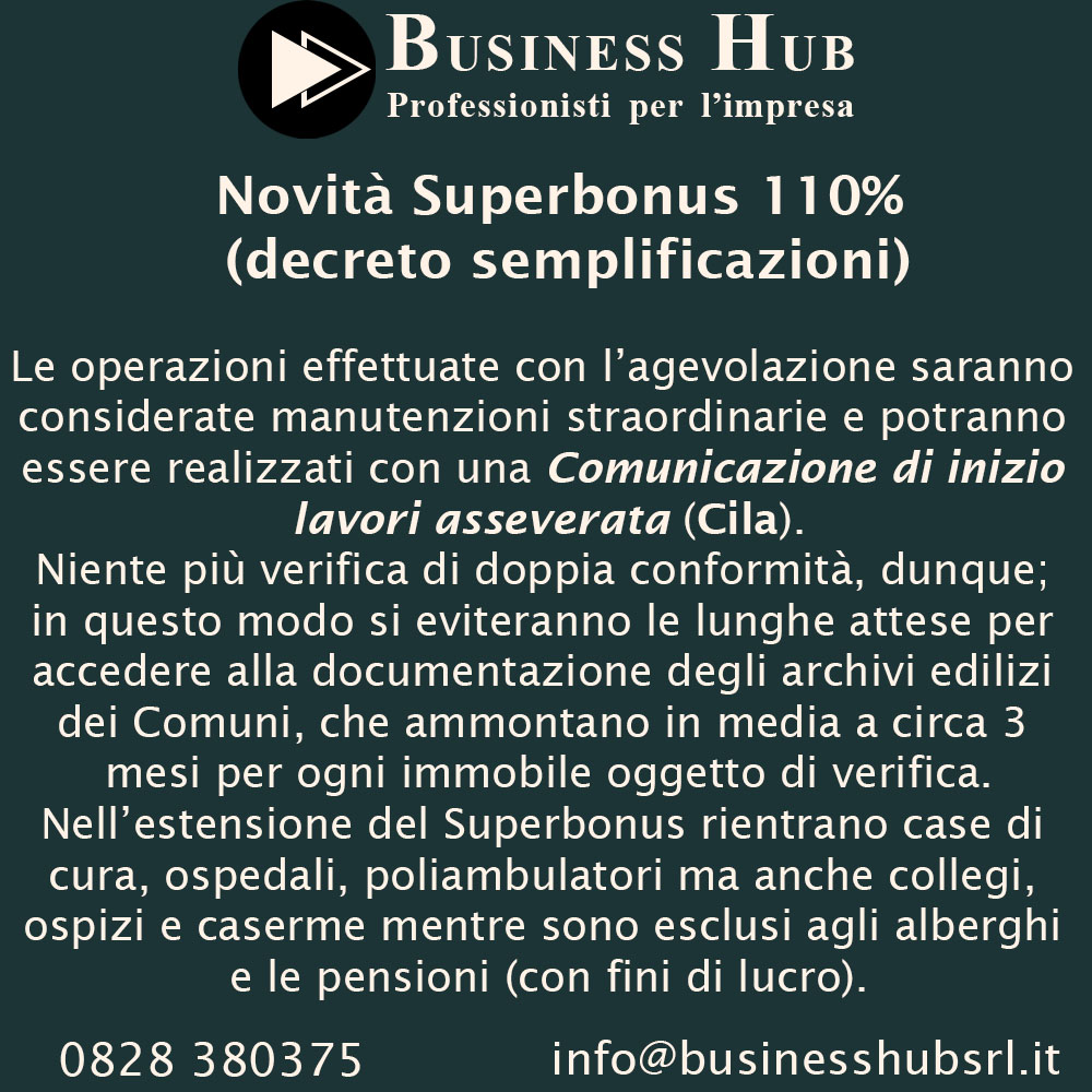 Novità Superbonus 110%