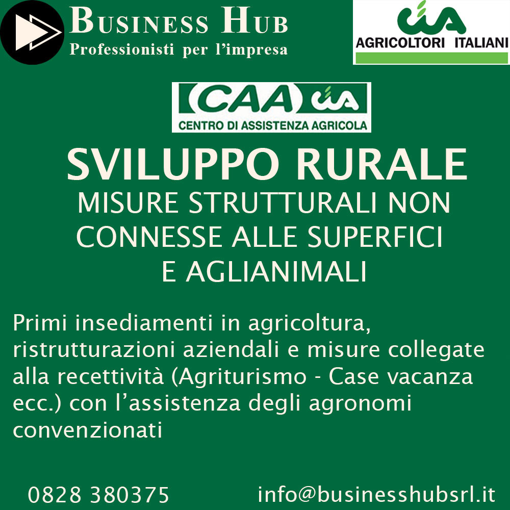 SERVIZI CAA CIA - SVILUPPO RURALE: Misure strutturali non connesse alle superfici e agli animali