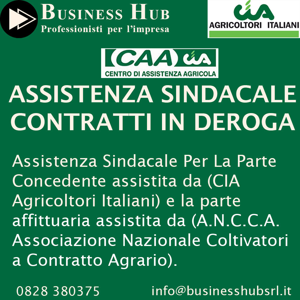 SERVIZI CAA CIA - ASSISTENZA SINDACALE CONTRATTI IN DEROGA