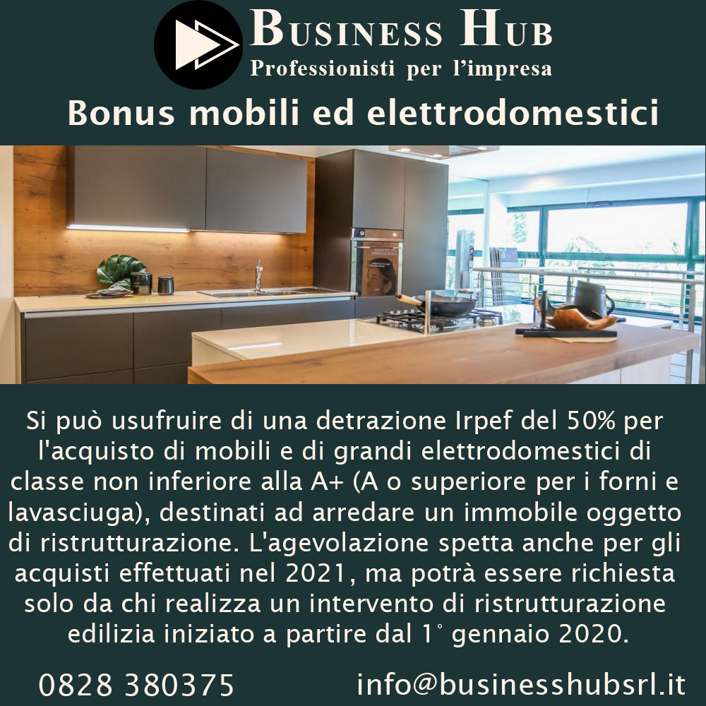 BONUS MOBILI ED ELETTRODOMESTICI