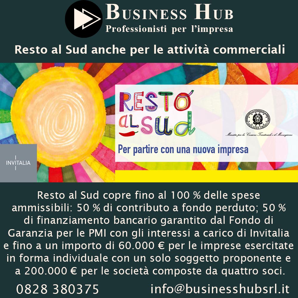 Resto al sud anche per le attività commerciali