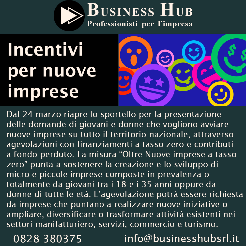 Incentivi per nuove imprese