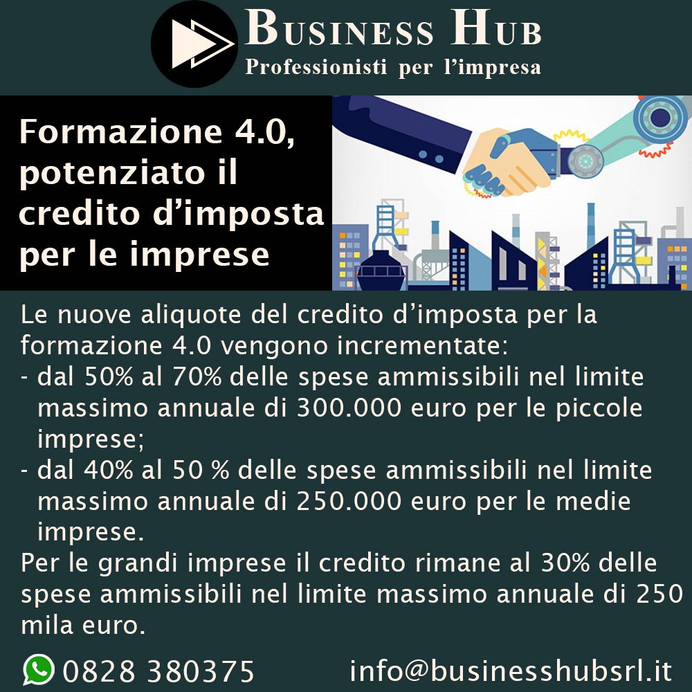 Formazione 4.0, potenziato il credito d’imposta per le imprese